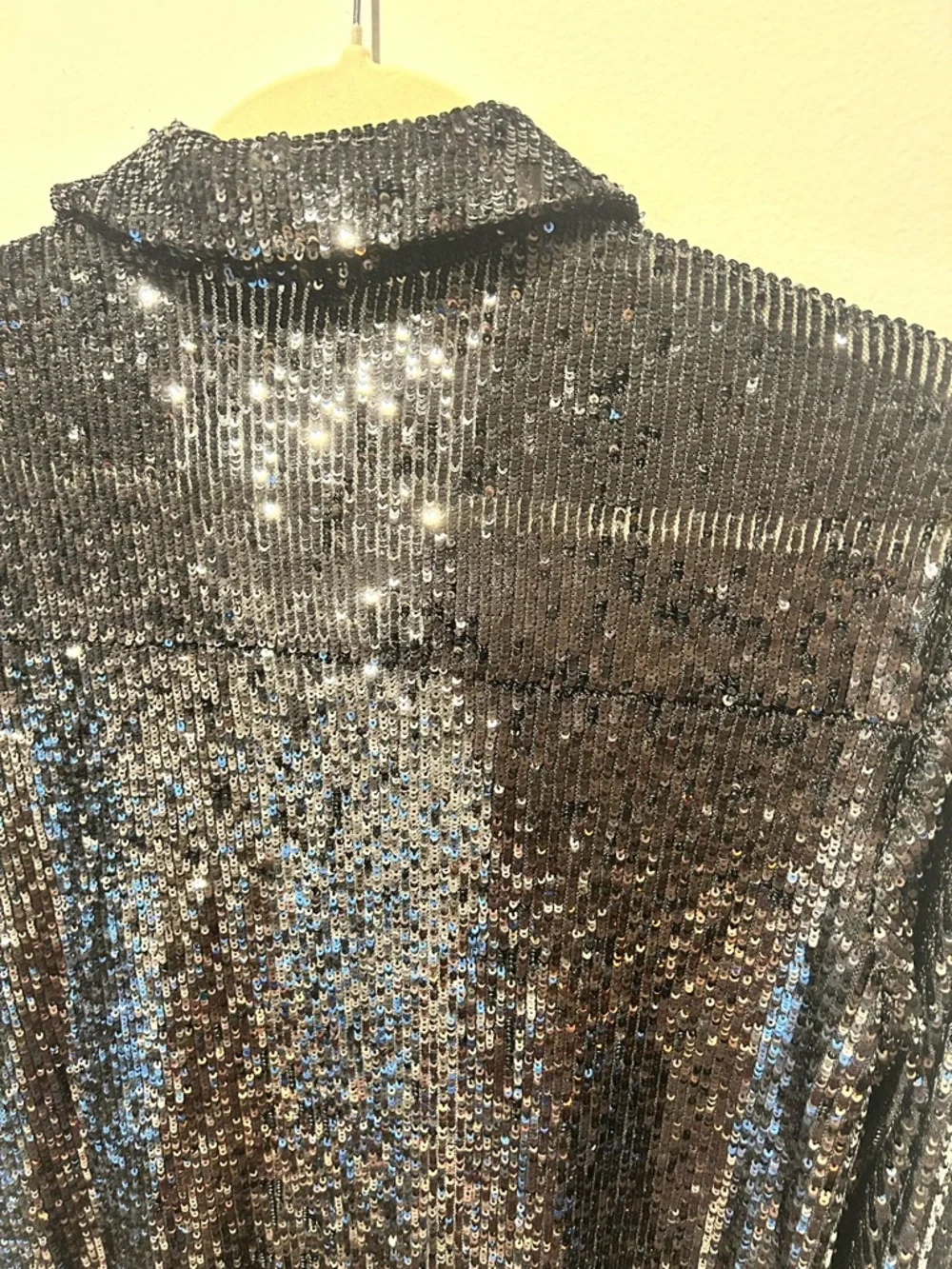 Express Black Sequined Ribbed button down shirt - Picture 8 of 8